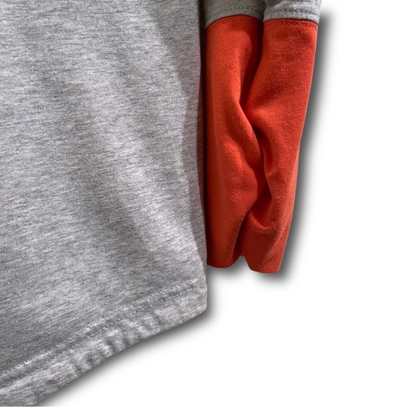 Puma Women's Lightweight Long Sleeve Hoodie Mini‎ Logo Grey Orange Size Large - Picture 5 of 6
